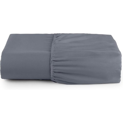 Lençol Viúva 188x108x30 Micro Percal 400 Fios Cinza
