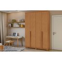 Ver imagem 1 de Guarda Roupa 4 Portas e 2 Gavetas C/ Pés Alonzo Amendoa Clean - Lopas