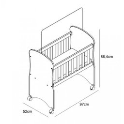 Mini Berço com Rodízios Moisés Móveis Peroba - 2 Mini Berço com Rodízios Moisés Móveis Peroba - 2
