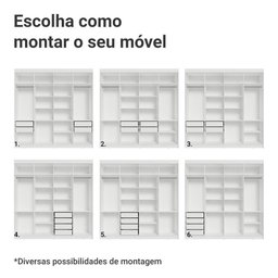 Guarda-Roupa Casal 8 Portas Batentes Venus Madesa - 6