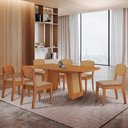 Ver imagem 2 de Mesa Carolina 180 Tampo Mdf 6 Cadeiras Moderna Mobilia.