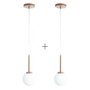 Kit c/ 2 Pendentes Jabuticaba /1 Globo de Vidro - Rose Gold