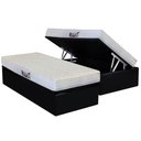 Ver imagem 1 de Cama Box Baú Solteiro: Colchão Ortopédico Herval D28 / AG65 Frontier + Base CRC Suede Black(88x188)