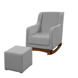 Poltrona de Amamentação com Balanço Veludo com Puff Aquila Plus - 2