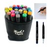 Caneta Permanente Marcador 24 Cores Ponta Dupla Arte Pintura Desenho Estudante Trabalho Escola Ab.mi - 1