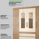 Ver imagem 4 de Guarda Roupa Casal 4 Portas com Espelho 64110es Amendola Off White Demobile