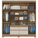 Ver imagem 5 de Guarda Roupa Casal 4 Portas com Espelho 64110es Amendola Off White Demobile