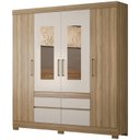 Ver imagem 1 de Guarda Roupa Casal 4 Portas com Espelho 64110es Amendola Off White Demobile