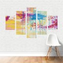 Ver imagem 1 de Quadro Artístico Arte Abstrata Tintas Rainbow Colorido Canvas