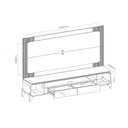 Ver imagem 3 de Conjunto Painel para TV até 75" com Bancada 2 Portas 2 Gavetas Alicia LED 224cm - Bali/Cedro