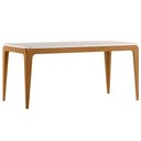 Ver imagem 4 de Mesa de Jantar 8 Lugares Retangular 180cm Tampo MDF com Vidro Claris N01 Ypê Off White - Lyam Decor