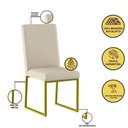 Ver imagem 4 de Kit 4 Cadeiras de Jantar com Base de Ferro Dourado – Balaqui Cor:bege Bege