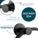 Ver imagem 3 de Suporte Porta Toalha Argola Toalheiro Preto Fosco Inox Porta Toalha Rosto Redondo Acessório Banheiro