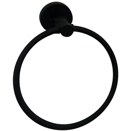 Suporte Porta Toalha Argola Toalheiro Preto Fosco Inox Porta Toalha Rosto Redondo Acessório Banheiro - 1