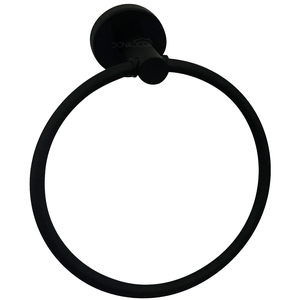 Suporte Porta Toalha Argola Toalheiro Preto Fosco Inox Porta Toalha Rosto Redondo Acessório Banheiro