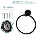 Ver imagem 4 de Suporte Porta Toalha Argola Toalheiro Preto Fosco Inox Porta Toalha Rosto Redondo Acessório Banheiro