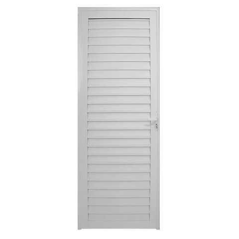 Porta de Alumínio Branco Palheta Cmc Modular - Lado Esquerdo - 2.10 (a) X 0.80 (l)