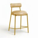 Ver imagem 2 de Banqueta Cozinha Alta com Encosto Industrial Dourado Londres PU Facto D03 - D'Rossi