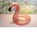 Ver imagem 4 de Boia Flamingo Glitter Grande Inflável 90cm Metalizado