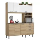 Ver imagem 6 de Cozinha Compacta Itatiaia Açaí com Balcão e Armário Completa 7 Portas 2 Gavetas Marrom Branca