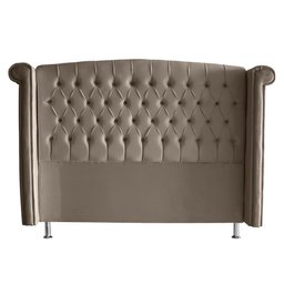 Cabeceira de Cama Box Toquio Casal Queen 160 Cm Suede Capuccino Ec Móveis - 1