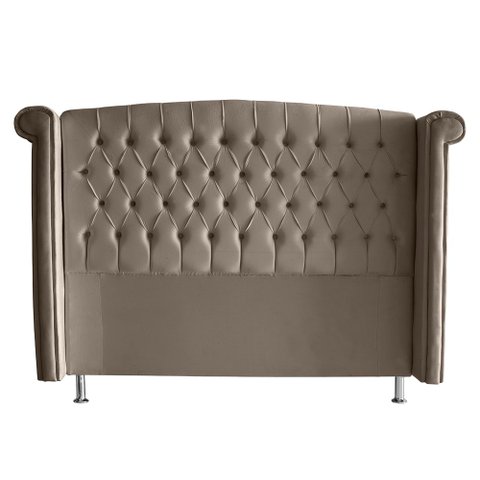 Cabeceira de Cama Box Toquio Casal Queen 160 Cm Suede Capuccino Ec Móveis