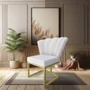 Ver imagem 5 de Poltrona Flor Veludo Cinza Base Metálica Industrial Dourado - Pallazio