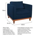 Ver imagem 5 de Kit Sofá 3 Lugares e 2 Poltronas Europa 180 cm Estilo Conforto e Elegância Suede Azul Marinho