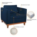 Ver imagem 7 de Kit Sofá 3 Lugares e 2 Poltronas Europa 180 cm Estilo Conforto e Elegância Suede Azul Marinho