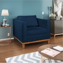 Ver imagem 3 de Kit Sofá 3 Lugares e 2 Poltronas Europa 180 cm Estilo Conforto e Elegância Suede Azul Marinho