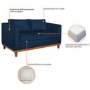 Ver imagem 6 de Kit Sofá 3 Lugares e 2 Poltronas Europa 180 cm Estilo Conforto e Elegância Suede Azul Marinho