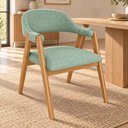 Ver imagem 4 de Kit 03 Cadeiras de Jantar e Estar Living Estofada Nadja L02 Linho Verde Menta - Lyam Decor