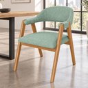 Ver imagem 3 de Kit 03 Cadeiras de Jantar e Estar Living Estofada Nadja L02 Linho Verde Menta - Lyam Decor