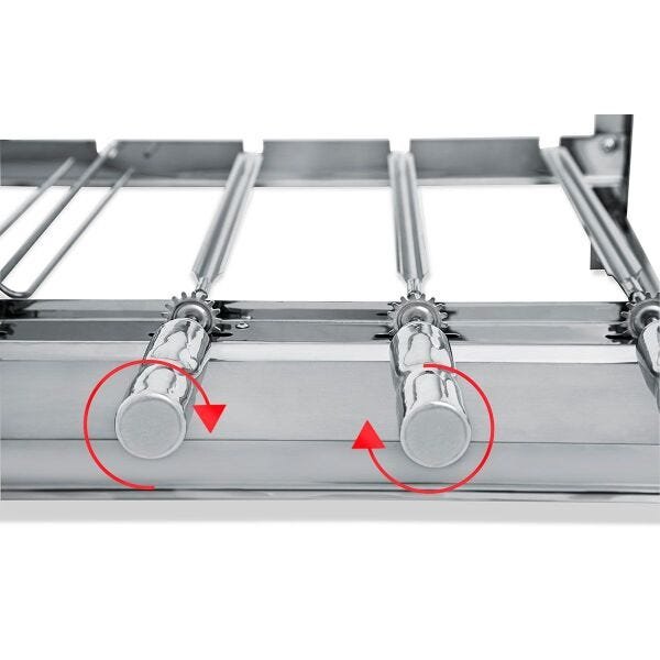 Churrasqueira Giratória Artinox Grill The Grill com 4 Espetos, 2 andares e 1 Motor Bivolt do Lado - 4