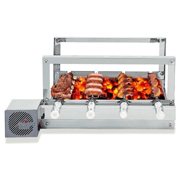 Churrasqueira Giratória Artinox Grill The Grill com 4 Espetos, 2 andares e 1 Motor Bivolt do Lado