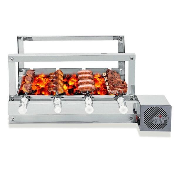 Churrasqueira Giratória Artinox Grill The Grill com 4 Espetos, 2 andares e 1 Motor Bivolt do Lado