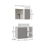 Conjunto de Gabinete Banheiro Virtus 60cm com Cuba e Espelheira - 2