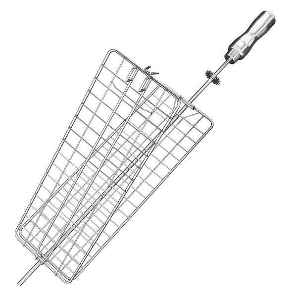 Espeto Grelha Giratória Côncava Artinox Grill 65cm com Cabo de Alumínio - 3