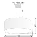 Ver imagem 2 de Lustre Pendente Cilíndrico Duplo Vivare Md-4297 Cúpula em Tecido 60x25cm - Bivolt Algodão-crú
