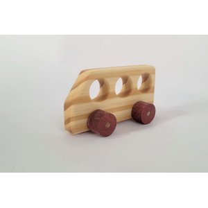 Ônibus de Madeira Maciça 2. Brinquedo Artesanal e Decoração.