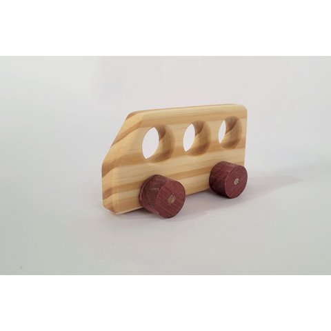 Ônibus de Madeira Maciça 2. Brinquedo Artesanal e Decoração.
