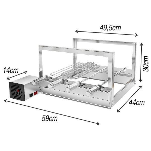 Churrasqueira Giratória Artinox Grill Robust com 4 Espetos, 2 andares e 1 Motor Bivolt do Lado - 2