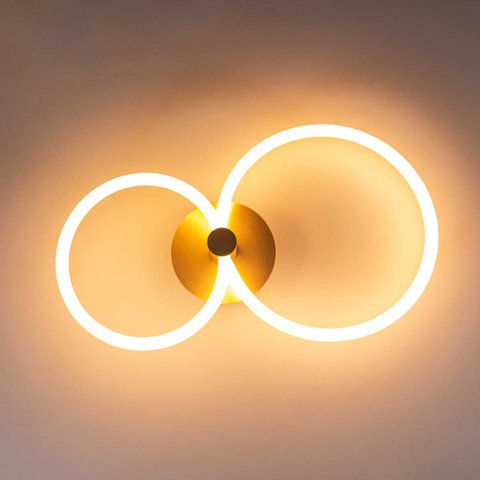 Plafon de Sobrepor Circolo Dourado 69cm 32w 3000k - Bb021 - Bella