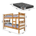 Ver imagem 4 de Cama Beliche Jaspe com Guarda Corpo e Escada para Quarto Infantil com Colchões D23 - Nature/off