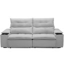 Ver imagem 3 de Sofá Retrátil Reclinável para Sala de Estar Living 210cm Ártico F04 Bouclê Cinza - Lyam Decor