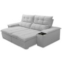 Ver imagem 6 de Sofá Retrátil Reclinável para Sala de Estar Living 210cm Ártico F04 Bouclê Cinza - Lyam Decor