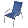 Conjunto 4 Cadeiras Alumínio Área Externa Fortaleza Fibra Sintética Artesanal Cor:azul - 2