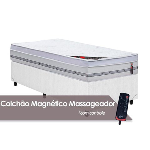 Cama Box Solteiro: Colchão C/vibro Massagem Castor Pocket Gold Star Niponpedic Magnético C/ + Base