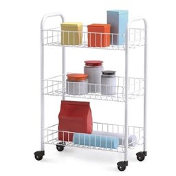 CARRINHO ORGANIZADOR MULTIUSO EM METAL COM 3 PRATELEIRAS PARA BANHEIRO LAVANDERIA COZINHA - 2