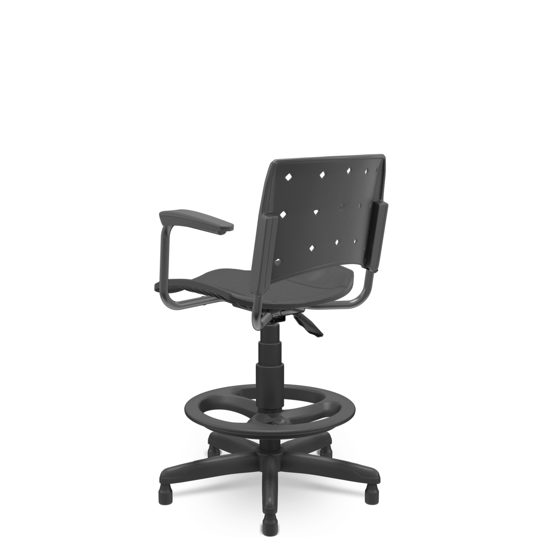 Cadeira Caixa Secretária Ergoplax c/ Braço e Assento Estofado Plaxmetal Preta - 3